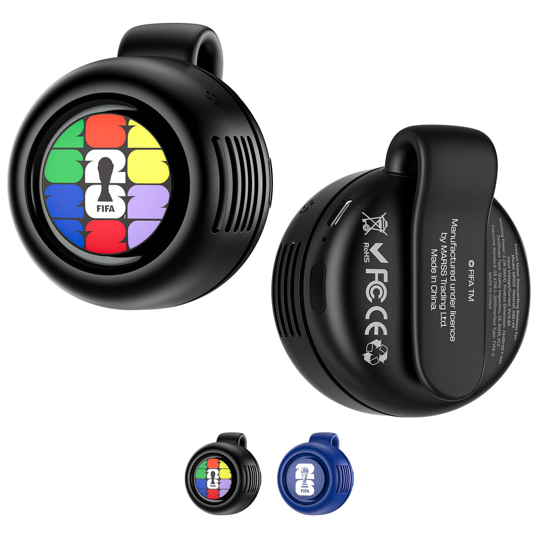 Offizielle FIFA WM 2026 Edition Clip Ventilator, Mini Ventilator mit Clip für Hemd und Taille, 360°
