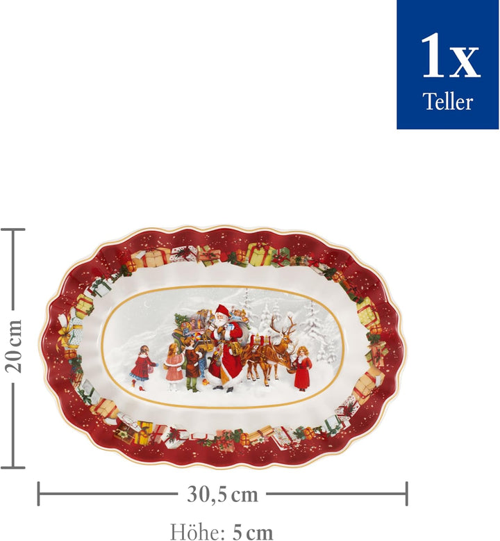 Villeroy & Boch – Toy's Fantasy Gebäckteller Weihnachten Gross, Stollenplatte, Weihnachtsteller, Wei