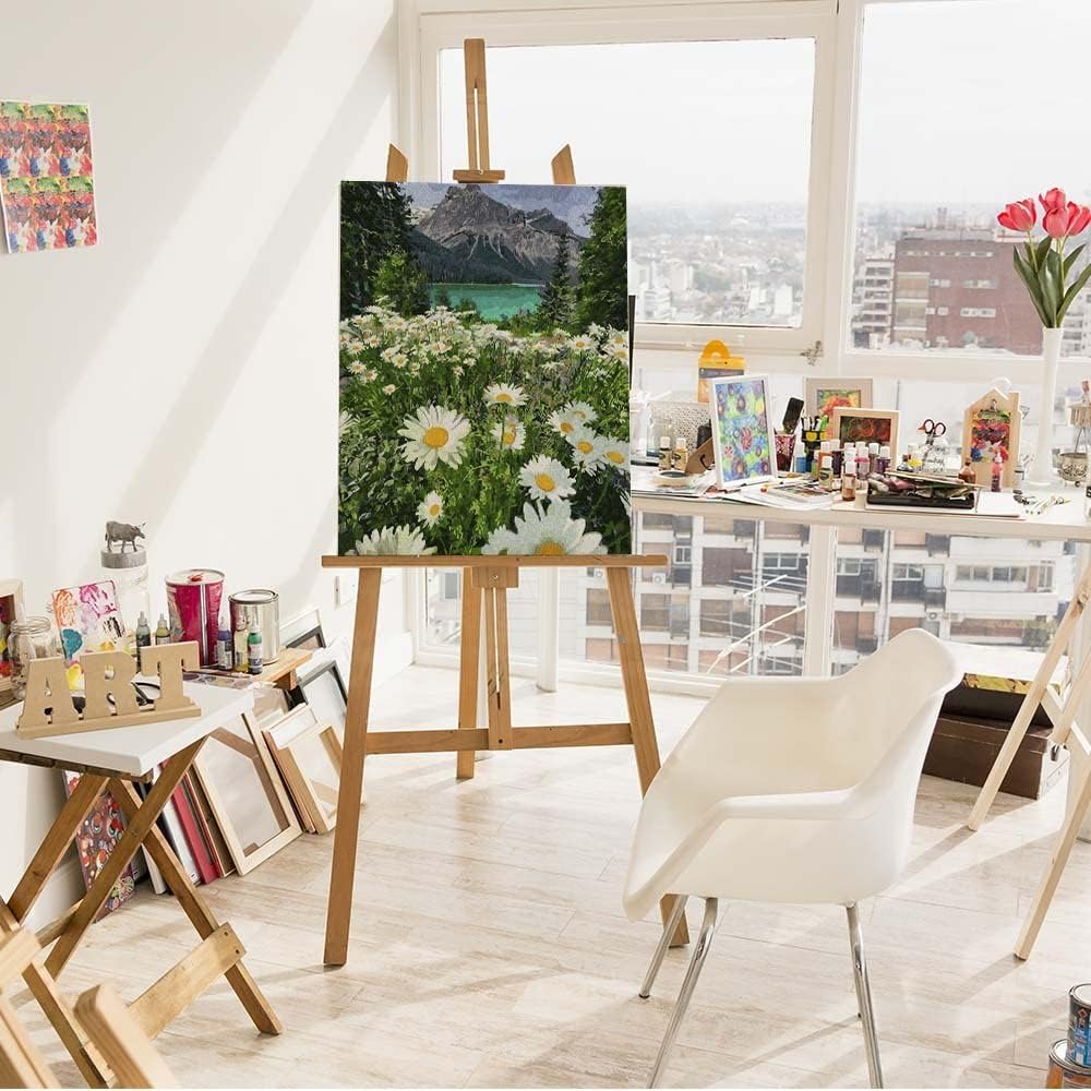Artnapi Malen nach Zahlen Erwachsene mit Rahmen | DIY Handgemalt | Kamillenlandschaft | Kit für Anfä