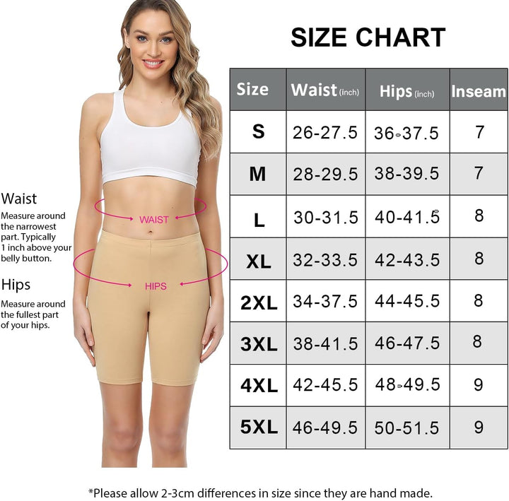 wirarpa Radlerhose Damen Kurz Baumwolle Boxershorts Unter Kleid Rock Unterhosen mit Bein Anti Scheue