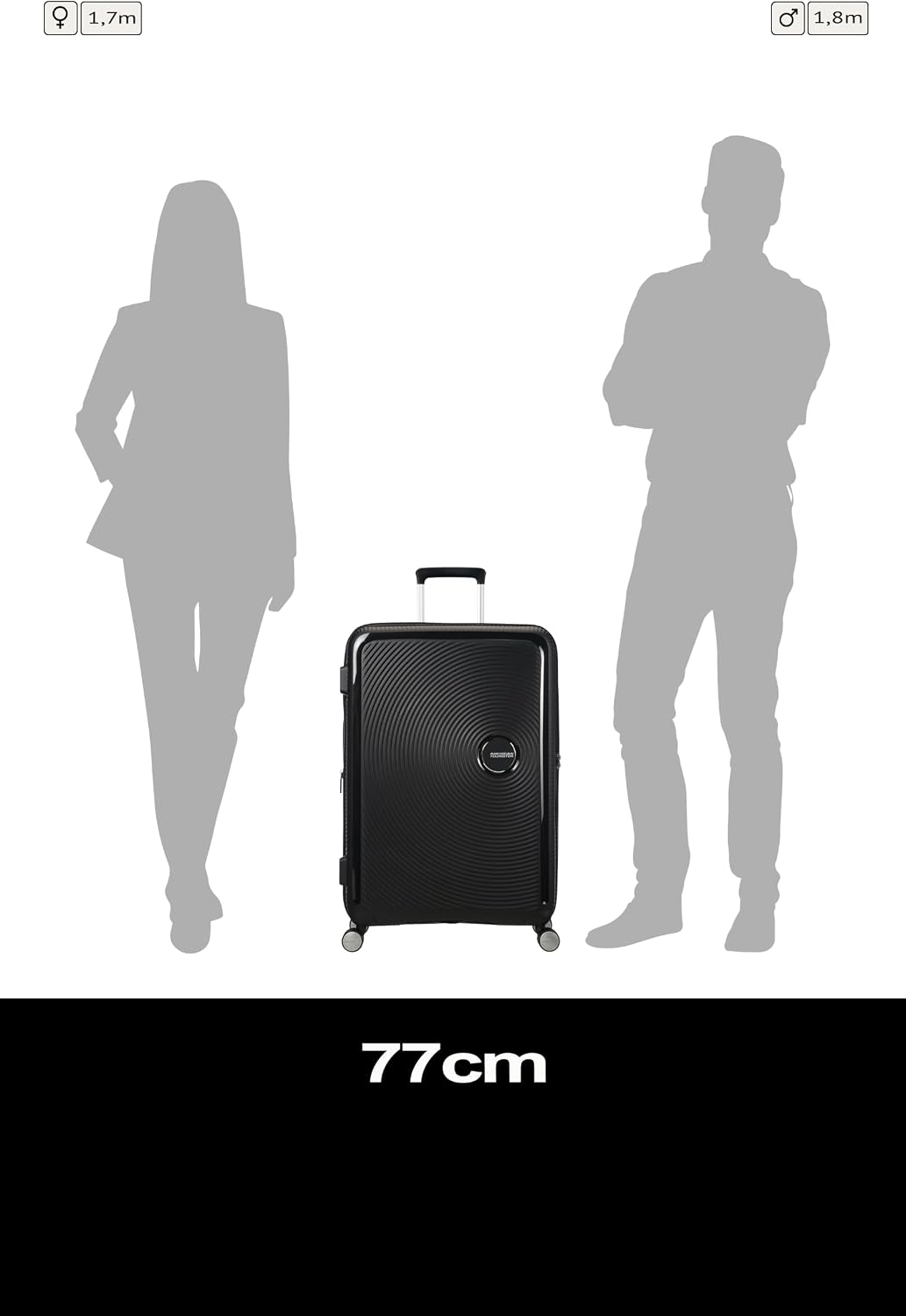 American Tourister Soundbox - Spinner L Erweiterbar Koffer, 77 cm, 110 L, Schwarz (Bass Black) Schwa