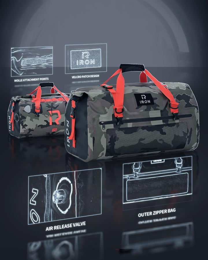 BORLENI Motorrad Hecktasche Gepäckrolle wasserdicht 70L – Premium Motorradtasche mit Rolltop, Reflek