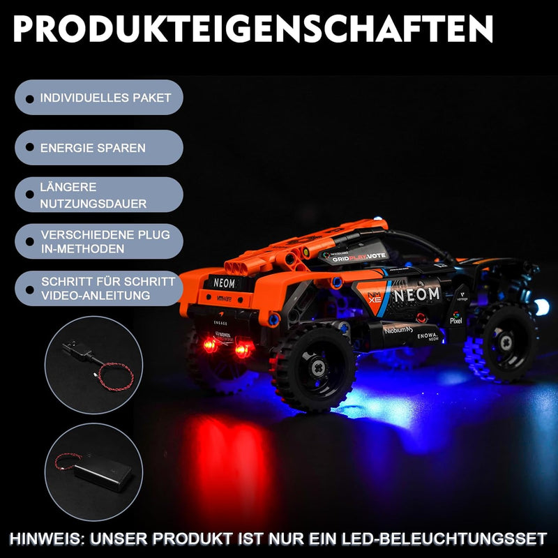 Led Licht Set für Lego NEOM McLaren Extreme E Race Car 42166 (Kein Lego), Dekorationsbeleuchtungsset