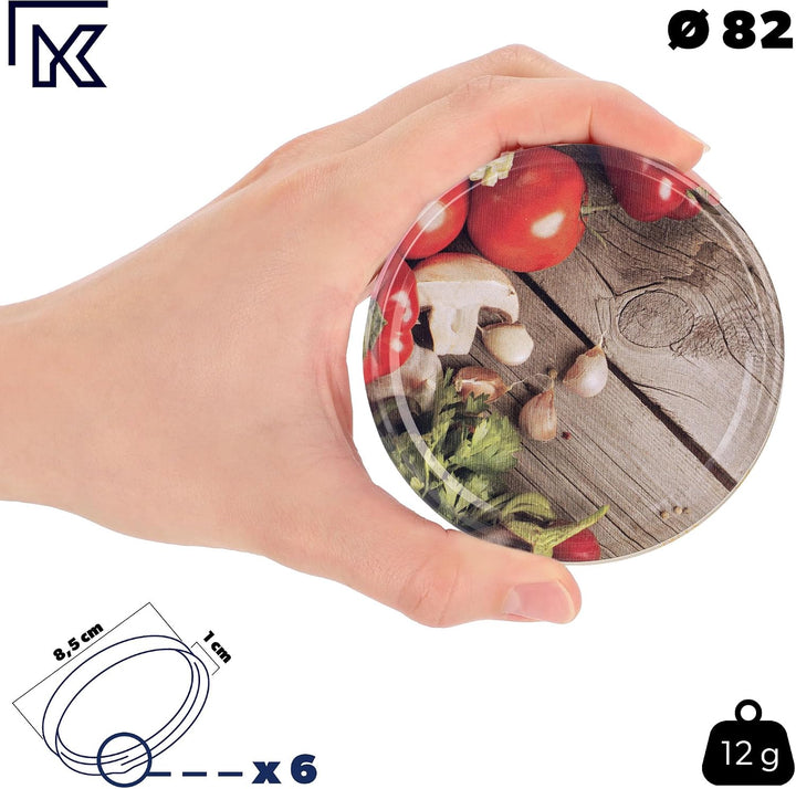 KADAX 10er Set Marmeladengläser 350ml TO82 Tomaten, Einmachgläser Vorratsgläser Mason Jar mit Schrau