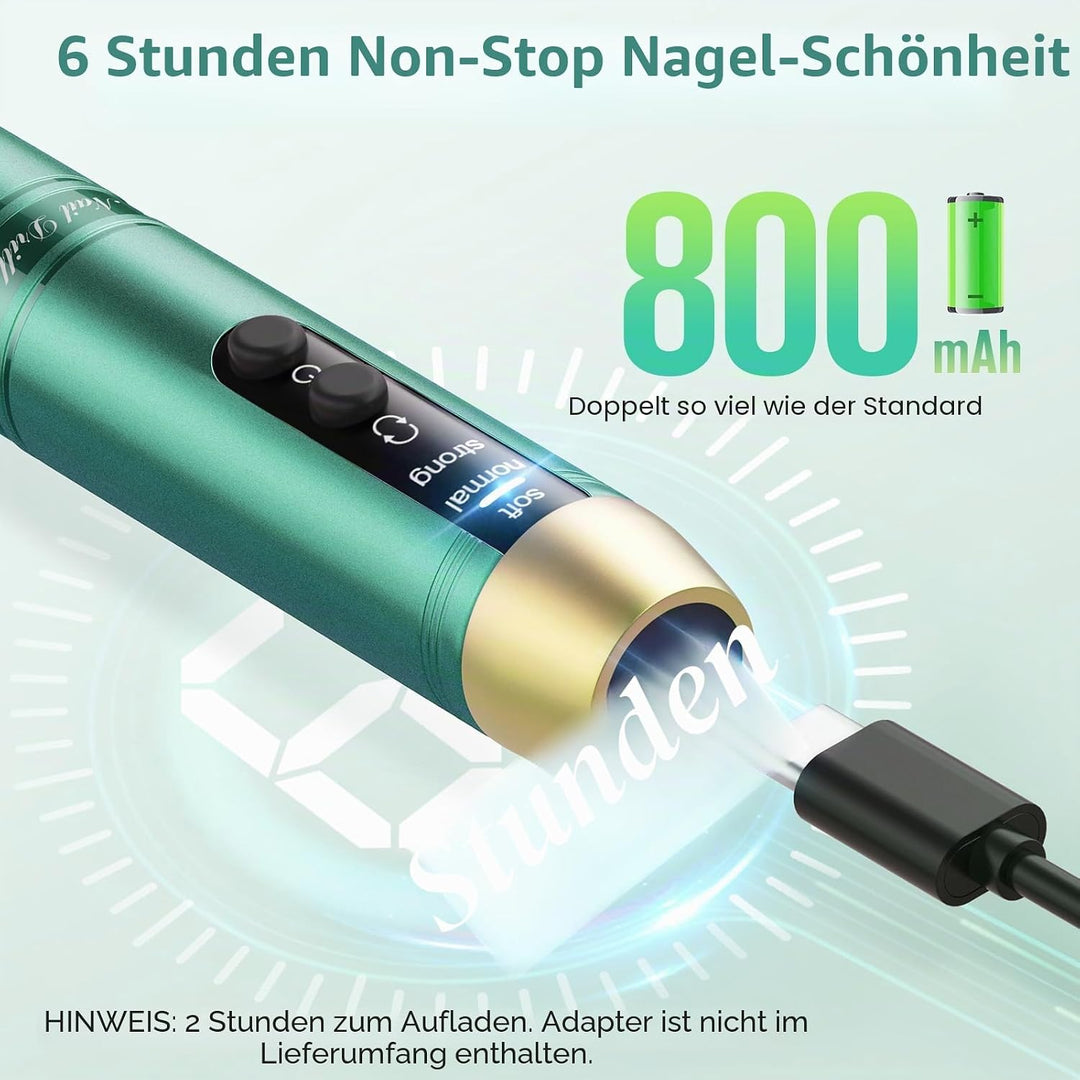 Nagelfräser Kabellos, Fräser für Gelnägel, Elektrische Nagelfeile Tragbar Nail Drill, 11 in 1 Manikü