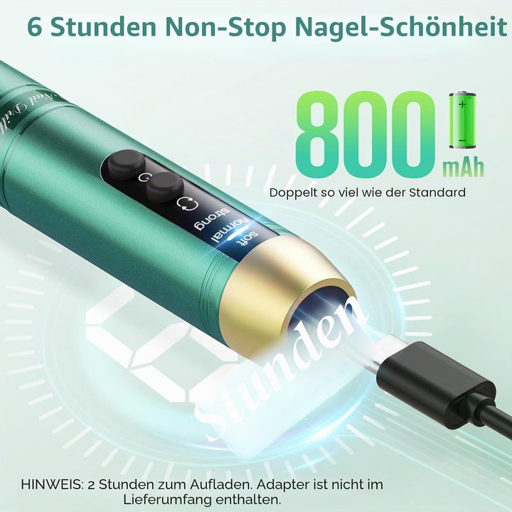 Nagelfräser Kabellos, Fräser für Gelnägel, Elektrische Nagelfeile Tragbar Nail Drill, 11 in 1 Manikü