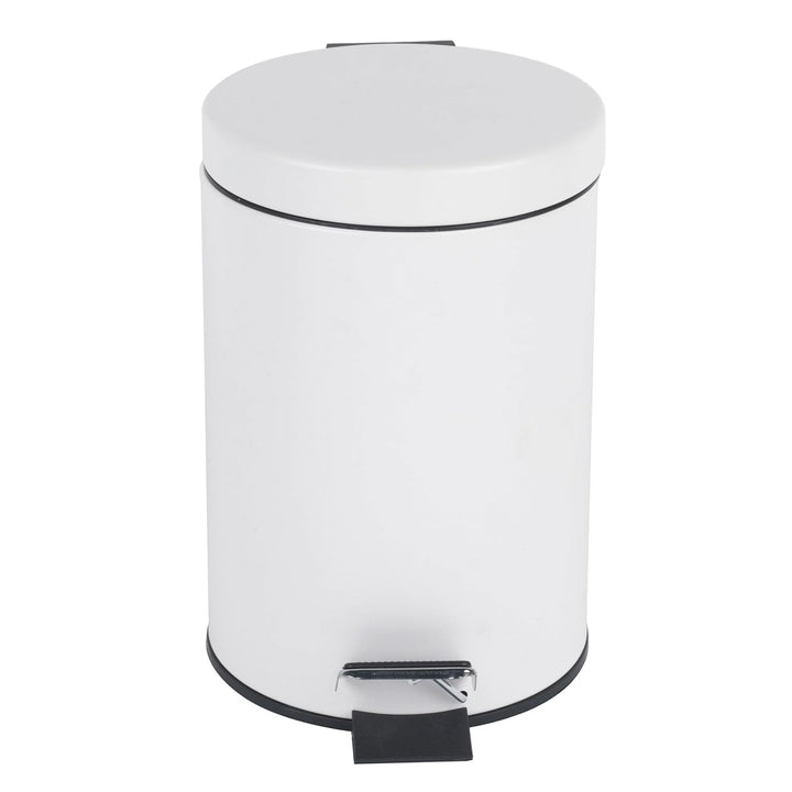 Beldray LA038098WHTEU7 Badezimmer-Fusspedal-Mülleimer - Kleiner runder Edelstahl-Hygienemülleimer fü
