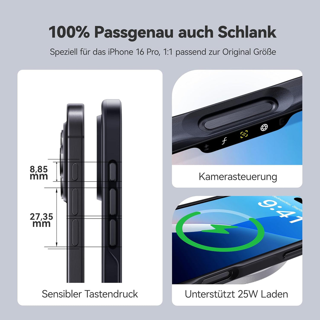 CASEKOO 9-Jahr-Klassiker für iPhone 16 Pro Hülle [TOP Militärschutz] Stossfeste Kratzfeste Schutzhül