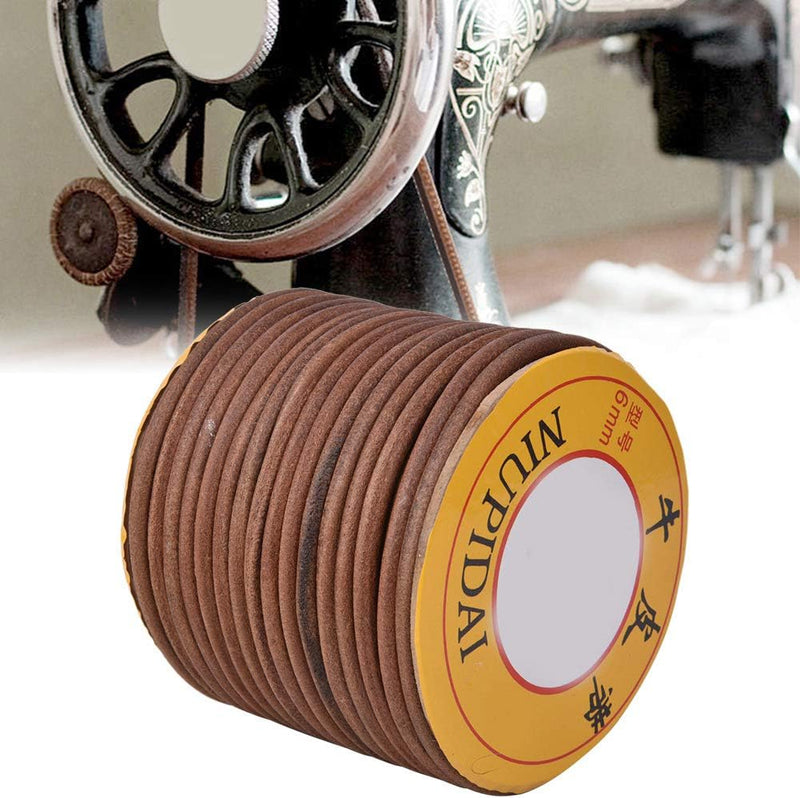 Nähmaschinen Gürtel 20m Ø 6mm Runde Nähmaschine Riemen mit Eimer, Universelle Rindsleder Lederschnur