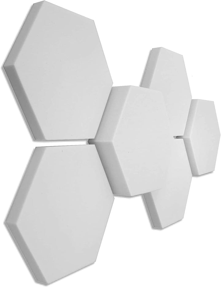 platino24 3D-Set Schallabsorber Hexagon aus Basotect G+, 6 Elemente 4x je Ø 300x30mm + 1x je Ø 300x5