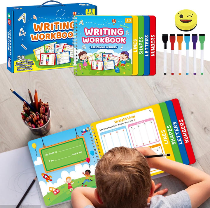 Generisch Schreibbuch Für Kinder - Wiederverwendbare Übungsbücher Zum Nachspuren,Bildungsaktivitäten