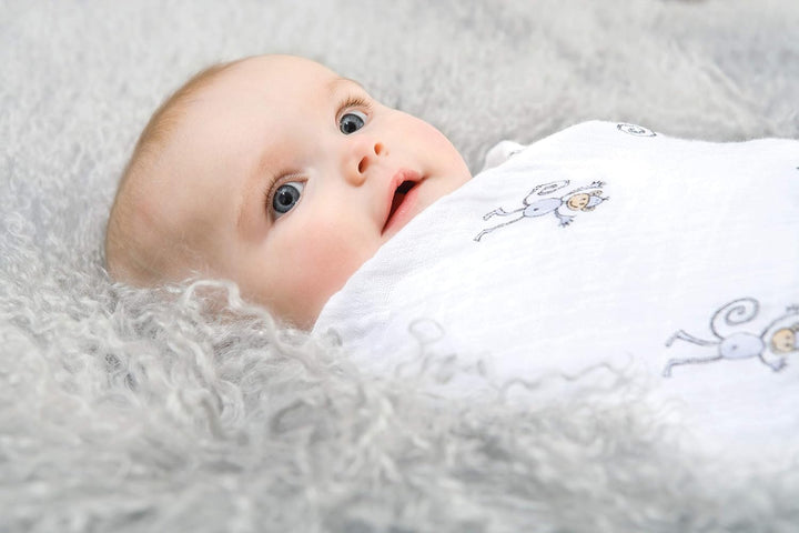aden + anais Cotton Muslin Swaddle - 2 Packquadrate | Grosse Empfangsdecken für Mädchen & Jungen | I