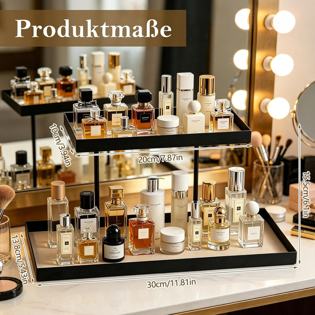 Parfüm Organizer, Doppelstöckiges Parfum Organizer ohne Montage, Eleganter Modernes Parfüm Ständer a