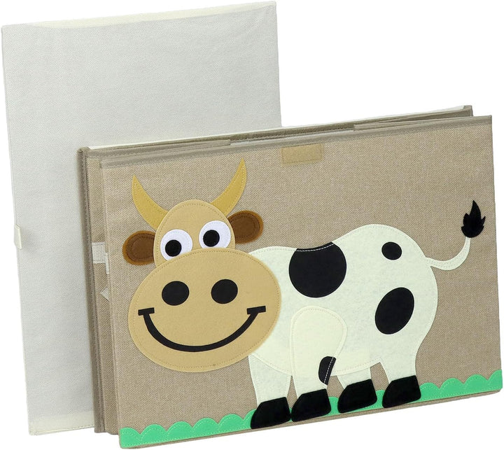 QWORK® Grosse Faltbare Aufbewahrungsbox mit Deckel, 53x36x36 cm, 65 Liter - Sitztruhe für Aufbewahru
