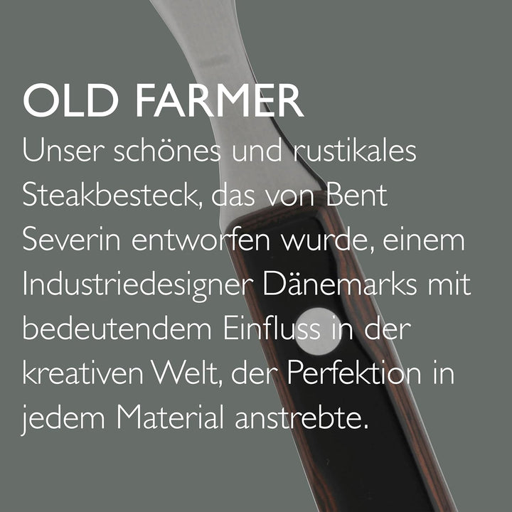Gense Old Farmer Micarta Steak Messer XL 23,5 cm Schwarz/Stahl, 23,5 cm Schwarz/Stahl