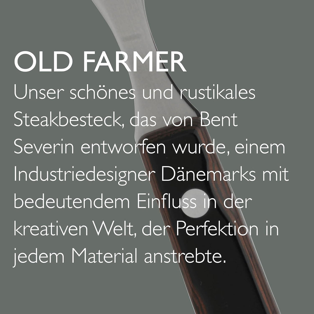 Gense Old Farmer Classic Steak Besteck 8 Teilen Holz/Stahl, Holz/Stahl