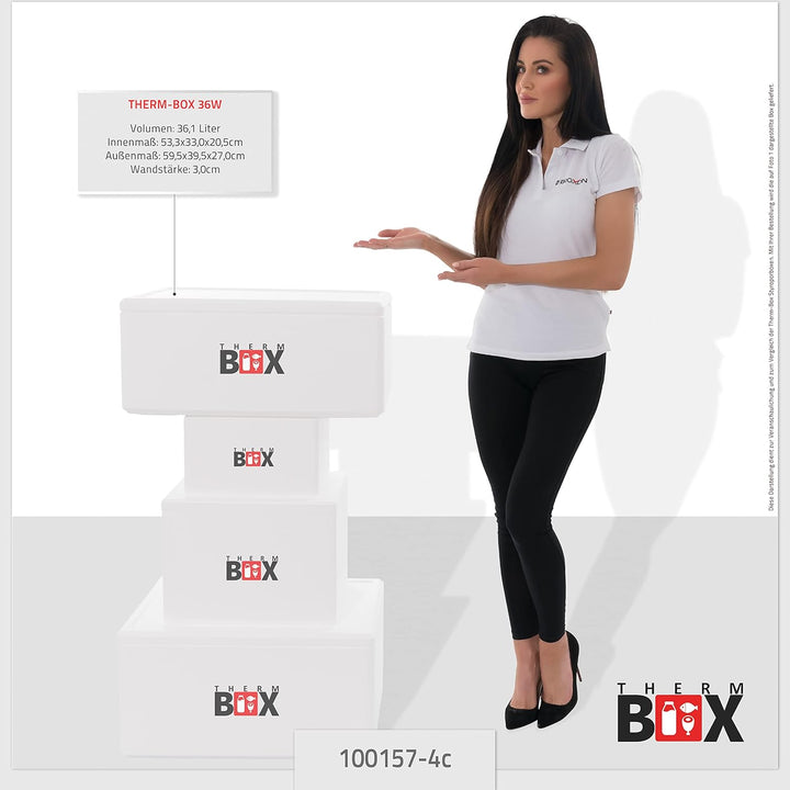 THERM BOX Styroporbox 28L bis 61,5L mit Kühlakkus für Kühlbox Verschiedene Grössen Transportbox Ther