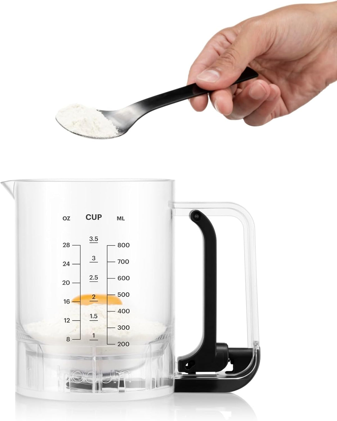Bodum Pancake Teigmixer & Spender BISTRO Schwarz – Integrierte Messfunktion – Einfaches Ausgiessen,