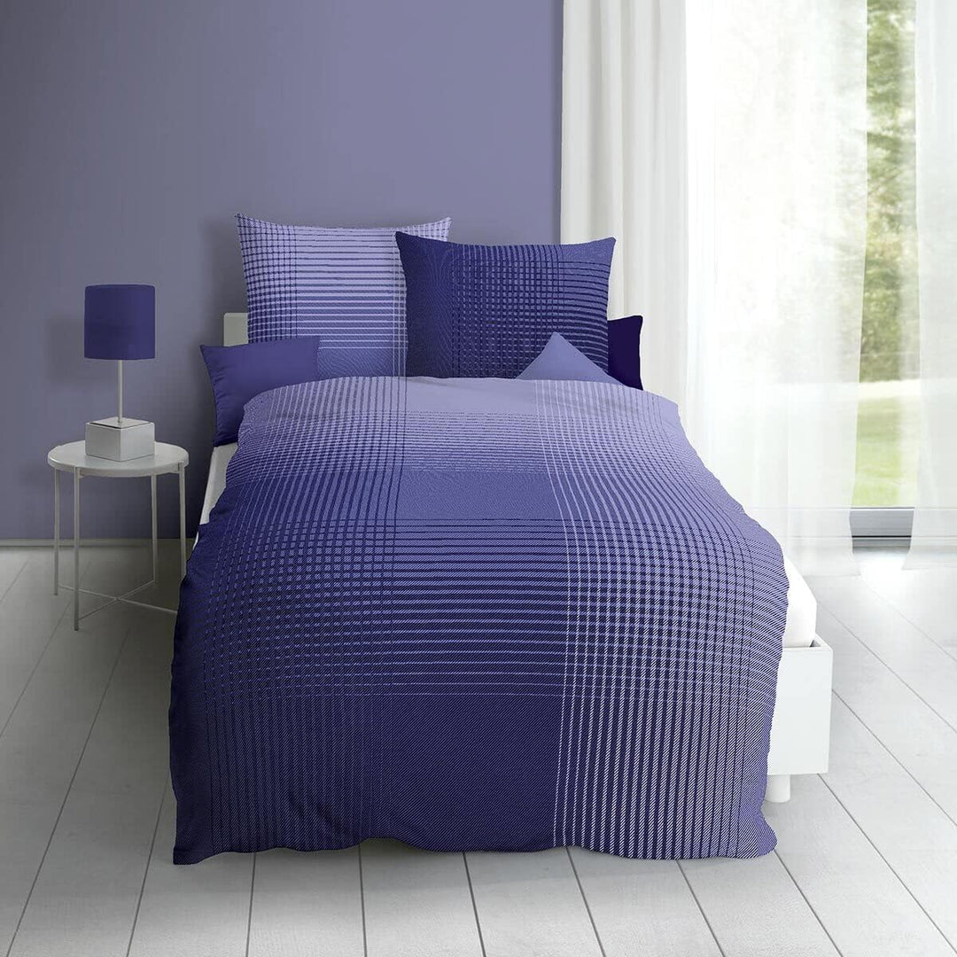 Kaeppel Mako-Satin Bettwäsche Master violett, 1 Bettbezug 155 x 220 cm + 1 Kissenbezug 80 x 80 cm Vi