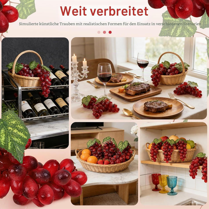 Künstlich Trauben Fälschung Kunststoff Obst Dunkelrot Trauben Dekoration Hochzeit Garten Requisiten