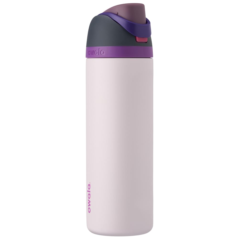 OWALA FreeSip Isolierte Edelstahl Trinkflasche mit Strohhalm, 710 ml – BPA-frei, optimal für Sport,
