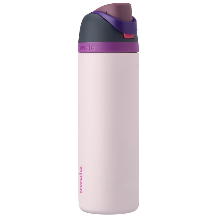 OWALA FreeSip Isolierte Edelstahl Trinkflasche mit Strohhalm, 710 ml – BPA-frei, optimal für Sport,