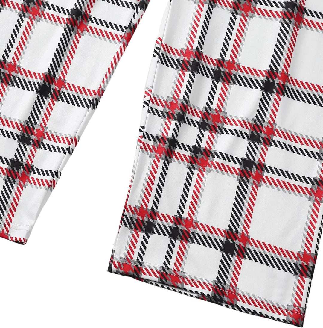 GORGLITTER Damen Schlafanzug 3er Set Cami Schlafanzug Plaid Pajamas Set Nachtwäsche Schlafhose Karie