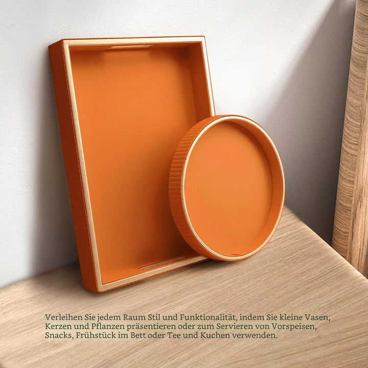 SANZIE Ledertablett, Schreibtisch-Aufbewahrung, Organizer, Premium-Serviertablett, dekoratives Table