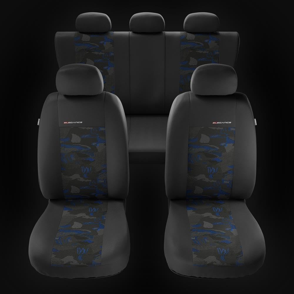 Mossa Sitzbezüge passend für Mercedes A Klasse W168 W169 (1997-2012) UNE-BL Blau UNE-BL Full Set, Bl