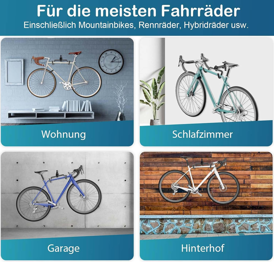 Vousile Bike Fahrradhalter Fahrrad Wandhalterung, Klappbar Einstellbar Wandhaken Garage Haken, Stora