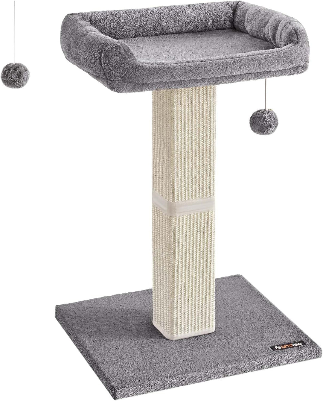 Feandrea Kratzbaum, Katzenbaum mit 40 x 30 cm Plattform aus Plüsch, Kratzstamm, Katzenkratzbaum, 71