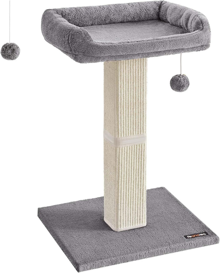 Feandrea Kratzbaum, Katzenbaum mit 40 x 30 cm Plattform aus Plüsch, Kratzstamm, Katzenkratzbaum, 71