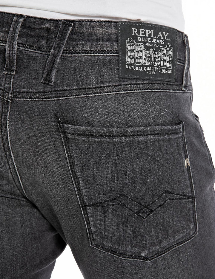 Replay Herren Jeans Anbass Slim-Fit mit Power Stretch 31W / 34L Dark Grey 097-1, 31W / 34L Dark Grey