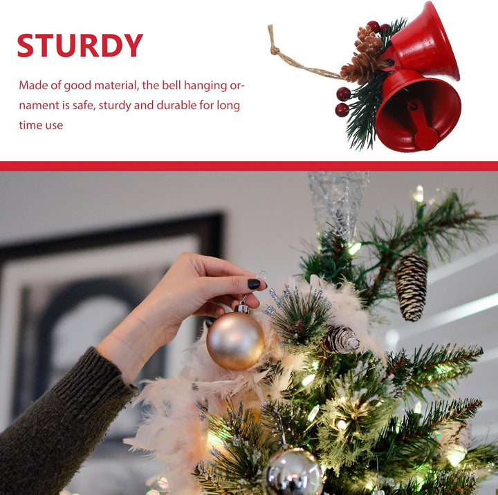 IMIKEYA 6 Stück Glöckchen Weihnachtsbaumschmuck: rustikale Weihnachtsglocke Metall Rot Vintage Glock