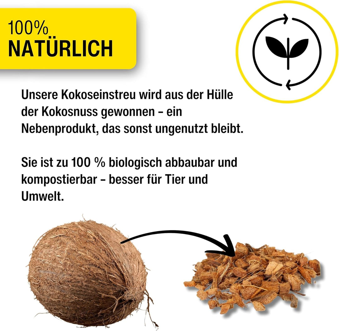 horizont Kokoseinstreu 100 L grob | biologisch abbaubar und kompostierbar, Kokoschips, für Geflügel,