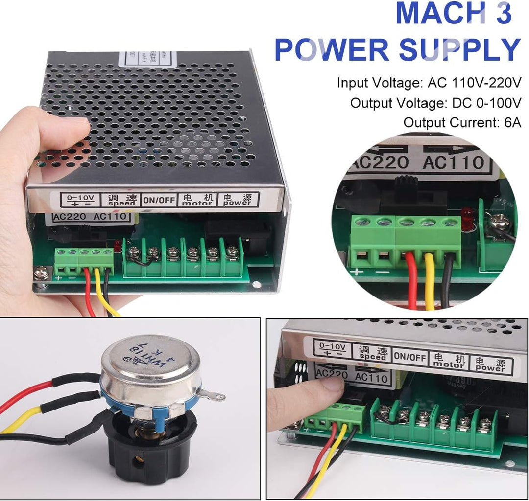 500W Luftgekühlten 0.5kw Mini Spindle Motor + 220V MACH3 Geschwindigkeit Power Converter + 52mm Clam