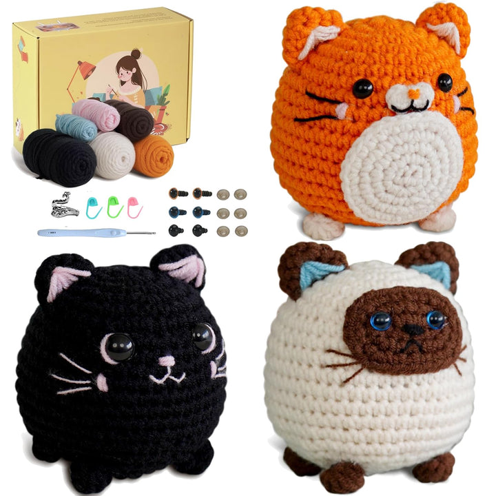 KINDLUME Häkelset für Anfänger, Häkelset, Crochet Set, Strickset, mit allen Materialien für Süsse Ti
