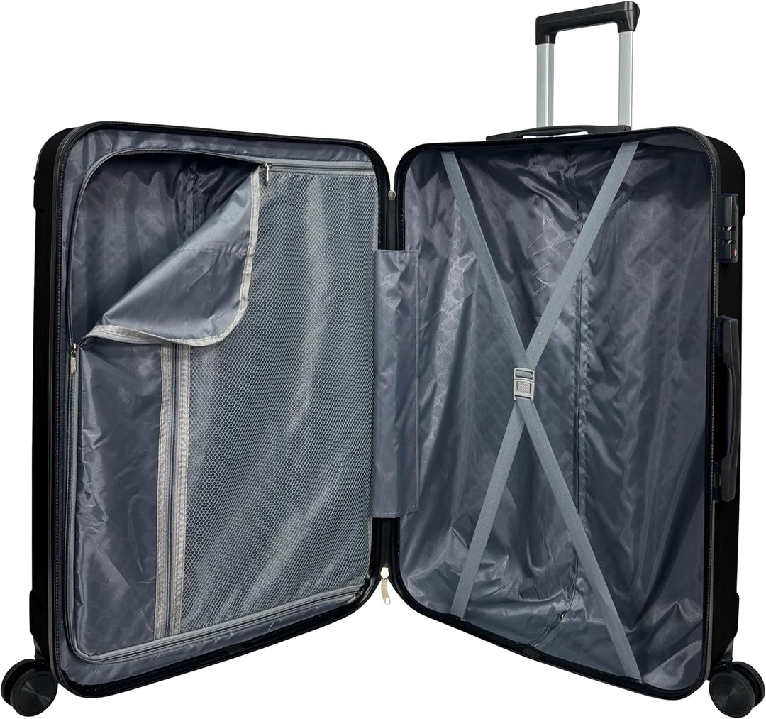 MY TRAVEL BAG Hartschalen-Koffer Reisekoffer ABS Koffer (Handgepäck-Mittel-Gross-Set) 4 Doppel-Rolle