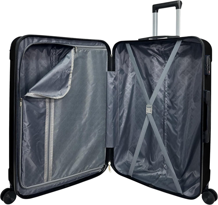 MY TRAVEL BAG Hartschalen-Koffer Reisekoffer ABS Koffer (Handgepäck-Mittel-Gross-Set) 4 Doppel-Rolle