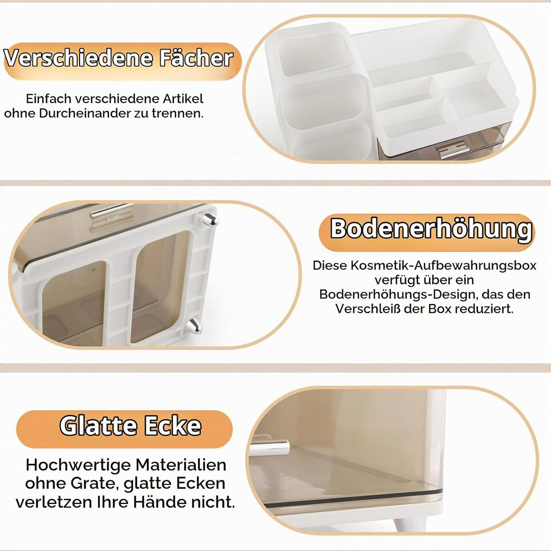 Afeeler Make Up Kosmetik Organizer mit Schubladen, Pinsel Organizer, Multifunktion Schminktisch Orga