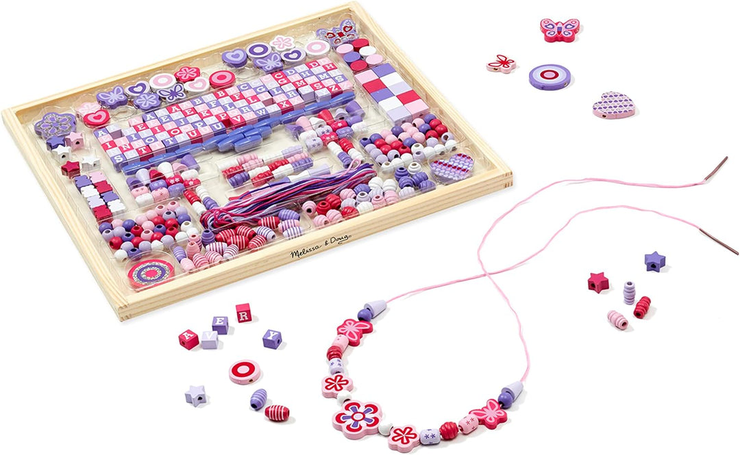 Melissa & Doug Created by Me! Sparkle & Shimmer Beads Holzperlen-Set, 340+ Perlen zur Schmuckherstel