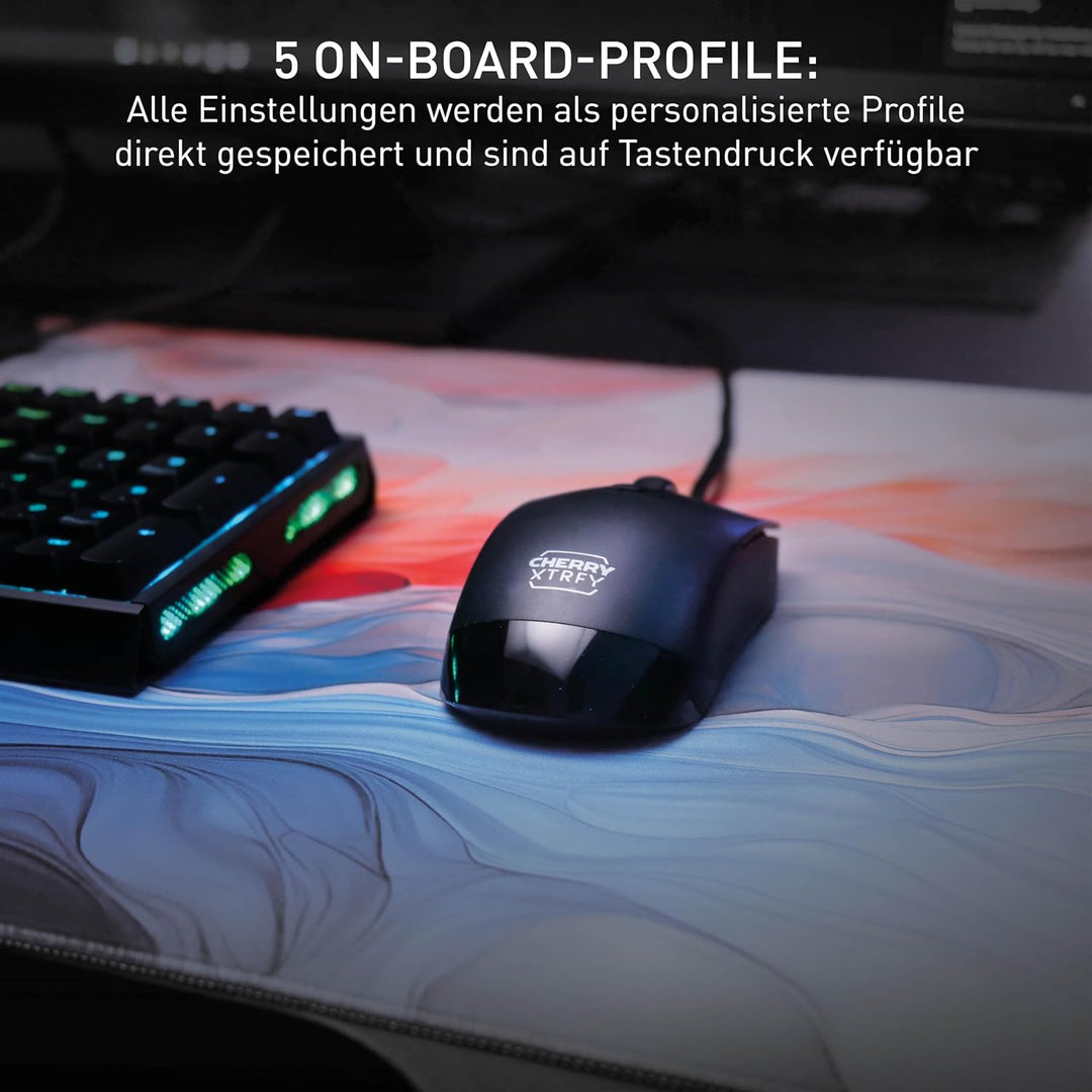CHERRY XTRFY M50, Leichte Kabelgebundene Gaming-Maus, Ergonomische Form für Optimalen Komfort und Ko