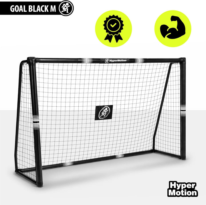 HyperMotion Fussballtor für Garten und Freizeit, Rahmen aus Legiertem Stahl mit Netz, Schwarz, 240 ×