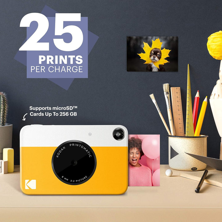 Kodak PRINTOMATIC Digitale Sofortbildkamera, Vollfarbdrucke auf Zink 2"x3"-Fotopapier mit Sticky-Bac