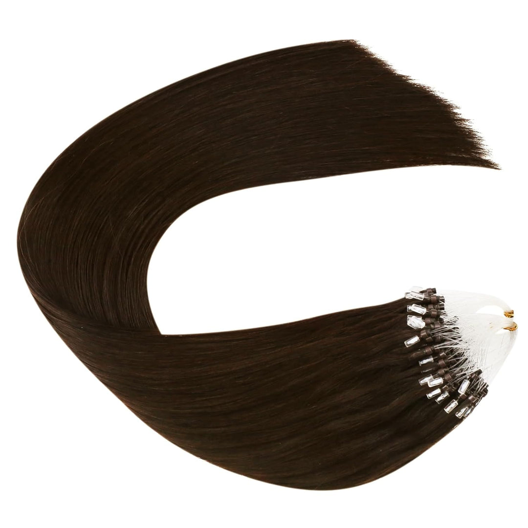 Ugeat Extensions Echthaar Microring Braun Bonding Extensions Echthaar 45cm Microring Haarverlängerun