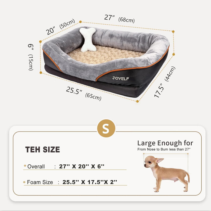 JOYELF Memory Foam Hundebett Kleines orthopädisches Hundebett & Sofa mit abnehmbarem waschbarem Bezu