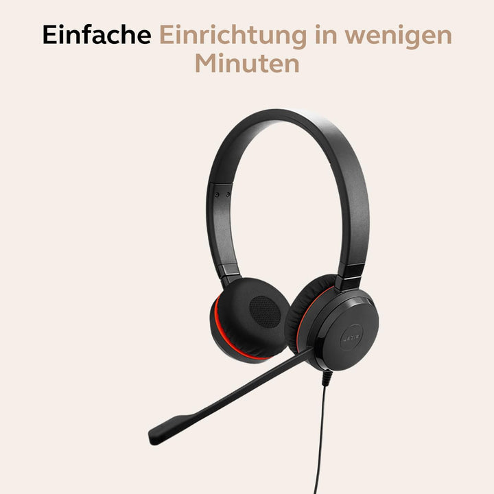 Jabra Evolve 30, Stereo-Headset mit Mikrofon, Unified-Communications-Kopfhörer für VoIP-Softphone mi