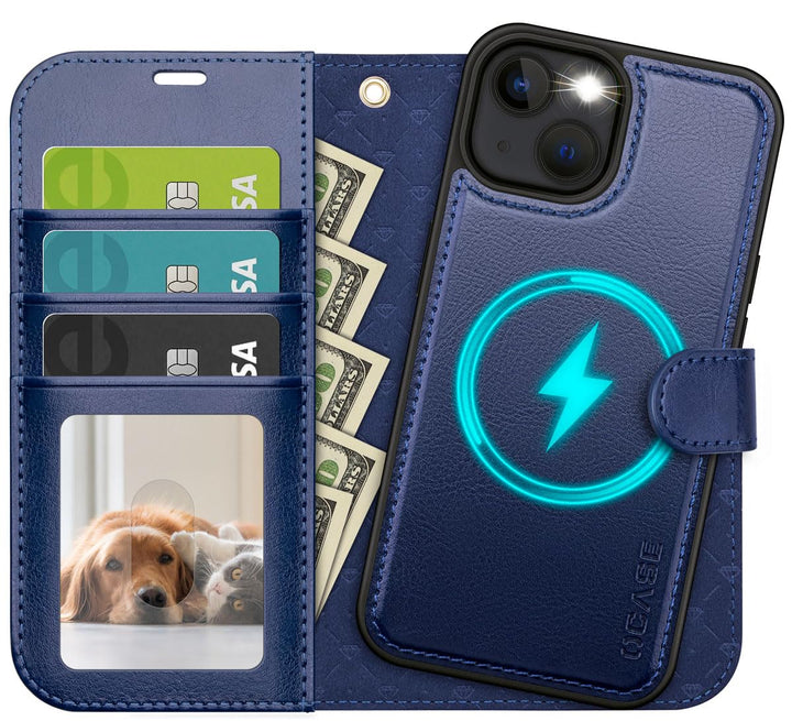 OCASE Kompatibel für iPhone 13 Hülle (2in1) Leder Stossfestes Case, Abnehmbare magnetische Hülle, Mi