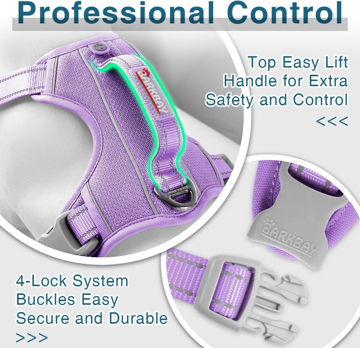 BARKBAY Hund Brustgeschirr, kein Ziehen, mit Tasche für ID-Tag, strapazierfähig, reflektierend, einf