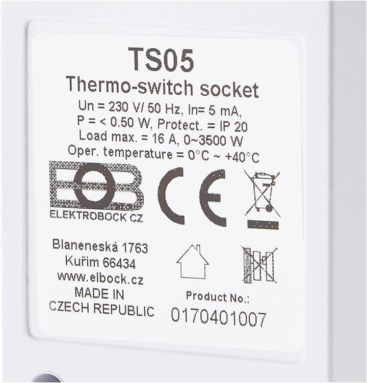 Stiebel Eltron 229339 Infrarot-Quarzstrahler IW 120, Weiss & Elektrobock Steckerthermostat TS05 Ther